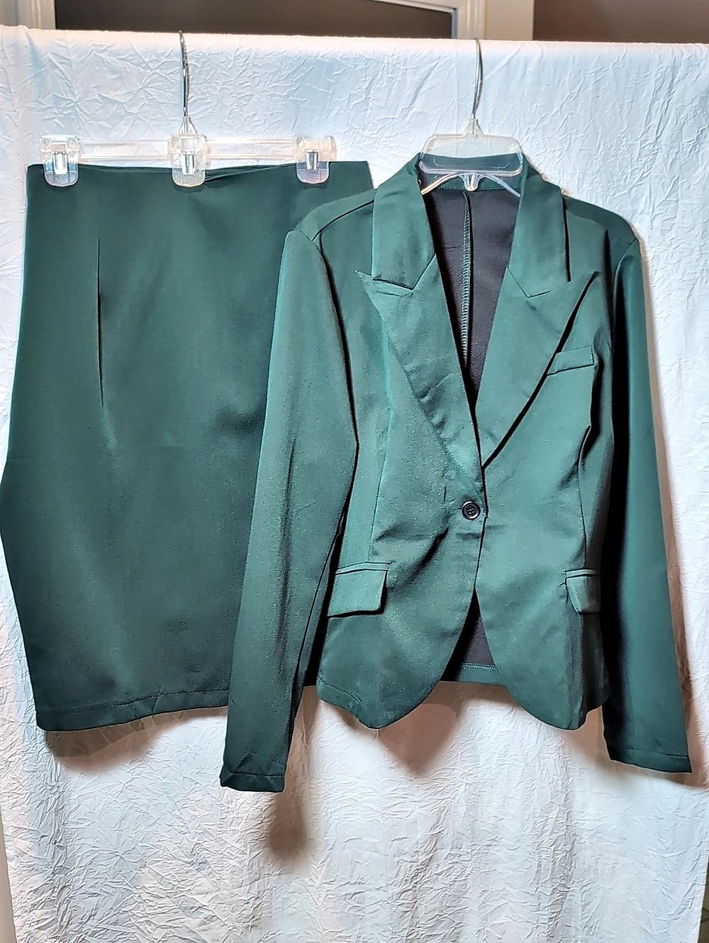 NWT Shein Dark Green Skirt Suit Set - Two-Piece Blazer Co-Ord Size medium